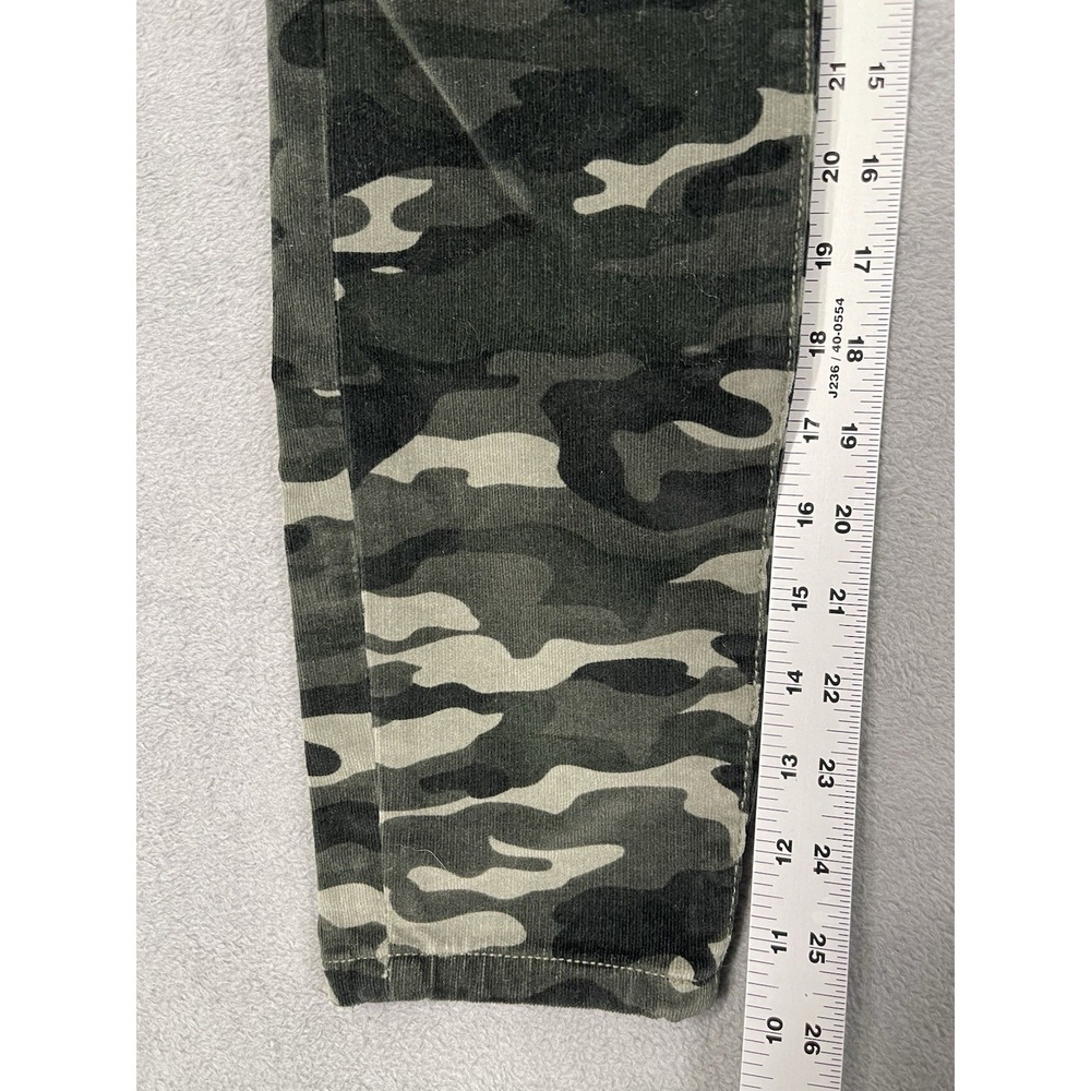 Pilcro By Anthropologie Corduroy Pants Womens 27 Petite Green Camo Skinny High - Picture 5 of 11